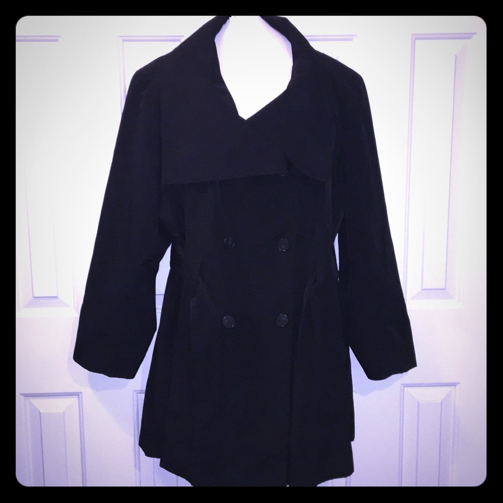 Anne Klein black trench coat